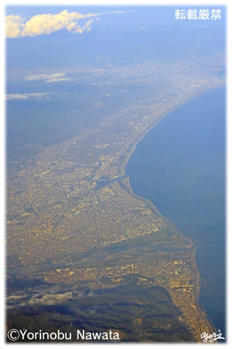 富士市海岸線（航空写真）／転載厳禁・プロ写真家なわたよりのぶ