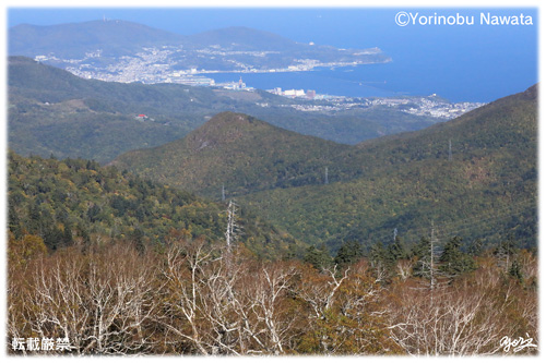 『紅葉ゴンドラ駅舎から小樽港』写真転載厳禁・プロ写真家なわたよりのぶ