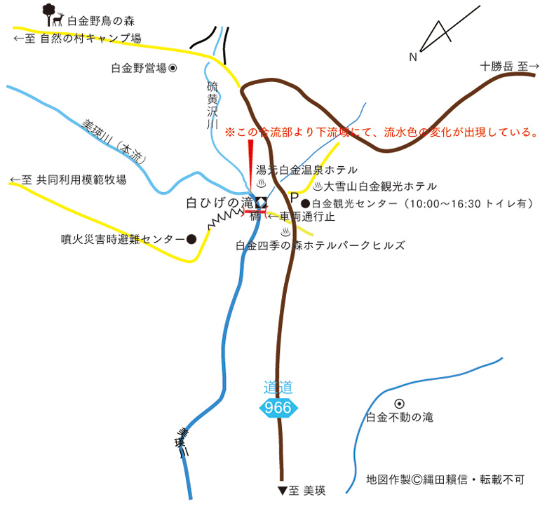 地図・白ひげの滝・転載厳禁・プロ写真家なわたよりのぶ