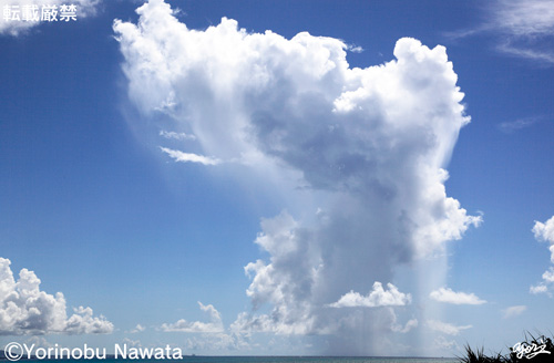 「海上のスコール雲」見本写真・転載厳禁・プロ写真家なわたよりのぶ