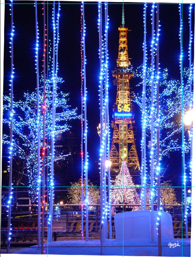 イルミネーション写真トリミング過程